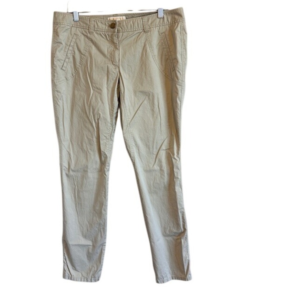 Michael Kors Women's Khaki Straight Leg Chino Dress Pants 14 Stretch Career